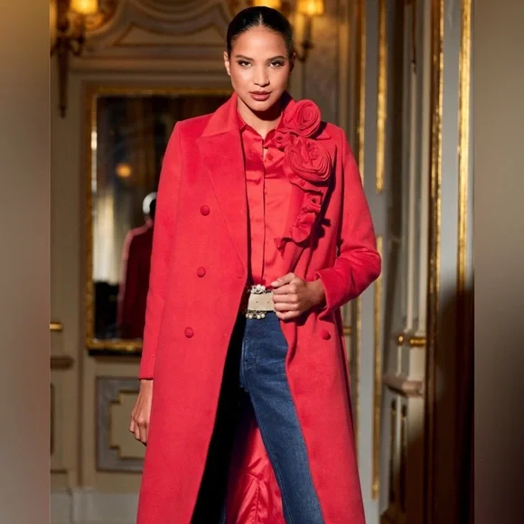 Rosette Mid Length Tailored Coat - Picture 4 of 12